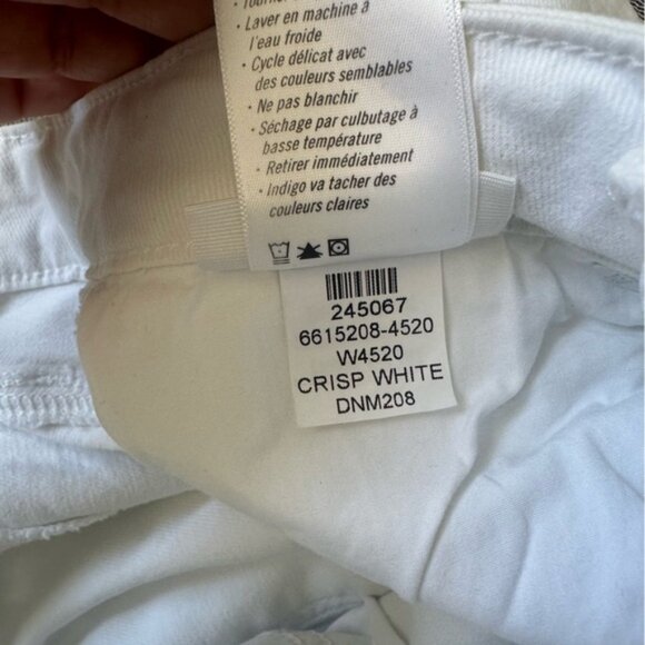 Paige The Cindy Crop High Rise Straight Leg Jean Raw Hem in White Sz 27 - Picture 7 of 13